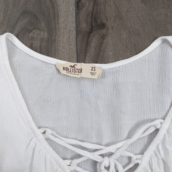 Hollister White Sheer Boho Blouse Extra Small - Picture 5 of 8
